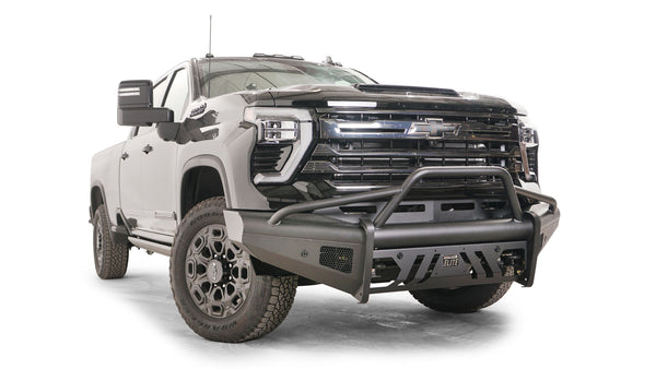 Fab Fours CH24-Q6162-1 2024 Chevy Silverado 2500/3500 HD Black Steel Elite Front Bumper Pre-Runner Guard - BumperStock