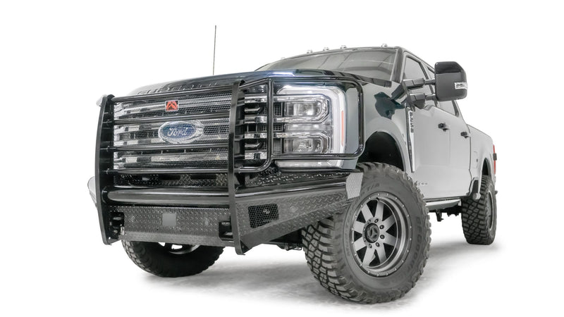 Fab Fours FS23-S5960-1 Ford F250/F350/F450/F550 Super Duty 2023 Black Steel Front Bumper Full Guard - BumperStock