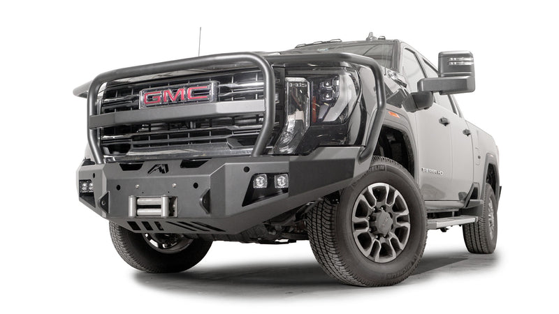 Fab Fours GM24-A6250-1 2024 GMC Sierra 2500/3500 HD Premium Front Winch Bumper Full Guard - BumperStock