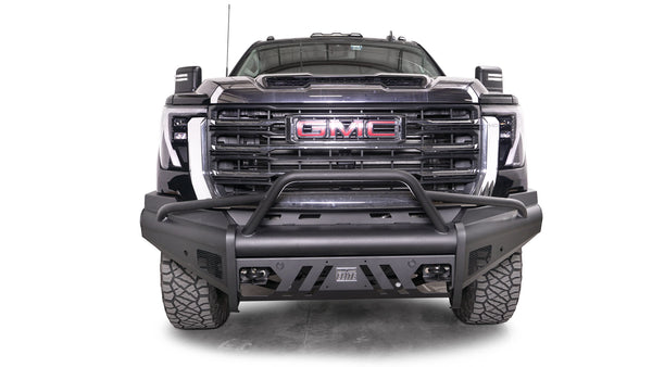 Fab Fours GM24-Q6262-1 GMC Sierra 2500/3500 HD 2024 Black Steel Elite Front Bumper Pre-Runner Guard - BumperStock