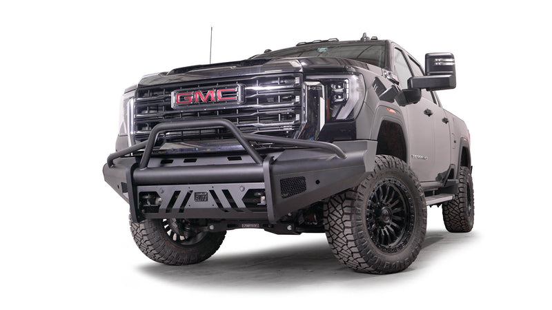 Fab Fours GM24-Q6262-1 GMC Sierra 2500/3500 HD 2024 Black Steel Elite Front Bumper Pre-Runner Guard - BumperStock