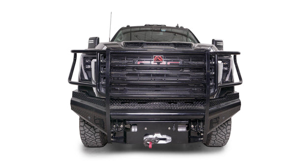 Fab Fours GM24-S6260-1 GMC Sierra 2500/3500 HD 2024 Black Steel Front Bumper Full Guard - BumperStock