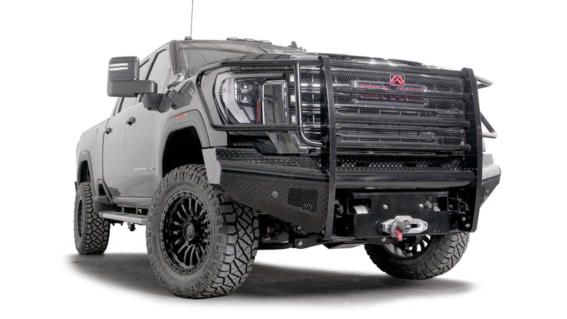 Fab Fours GM24-S6260-1 GMC Sierra 2500/3500 HD 2024 Black Steel Front Bumper Full Guard - BumperStock