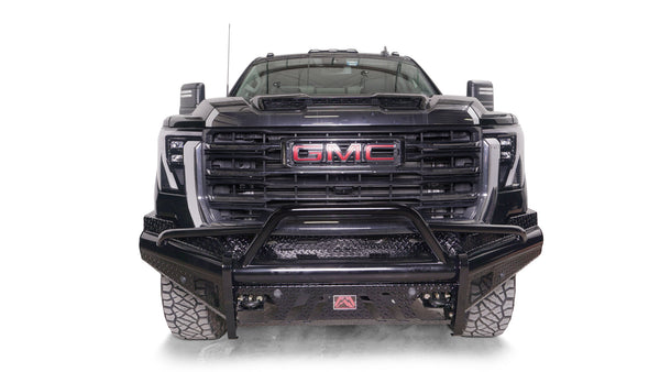 Fab Fours GM24-S6262-1 GMC Sierra 2500/3500 HD 2024 Black Steel Front Bumper Pre-Runner Guard - BumperStock