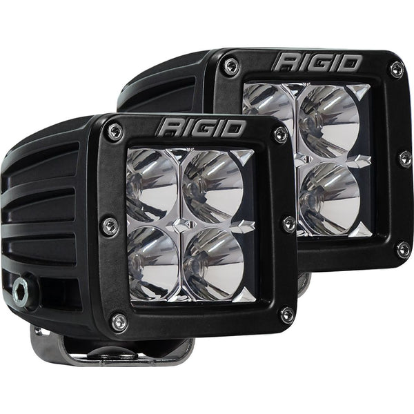 Rigid 202113 D-Series PRO Flood Surface Mount Black 2 Lights - BumperStock