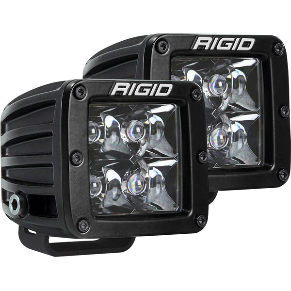 Rigid 202213BLK D-Series PRO Spot Midnight Surface Mount Pair - BumperStock