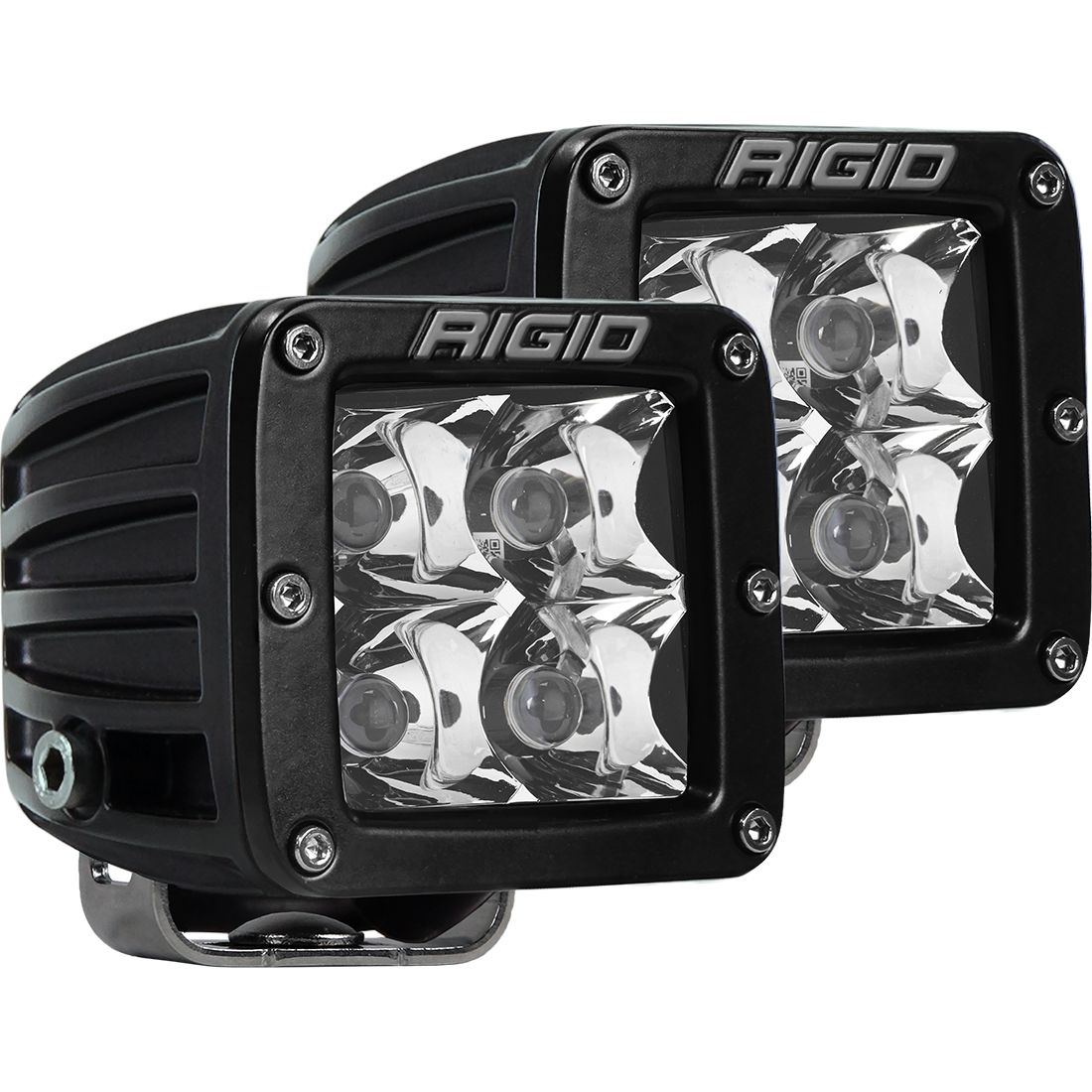 Rigid 202213 D-Series PRO Spot Surface Mount Black 2 Lights - BumperStock