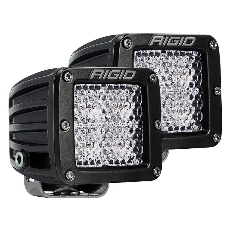 Rigid 202513 D-Series PRO Flood Diffused Surface Mount Black Light Pair - BumperStock