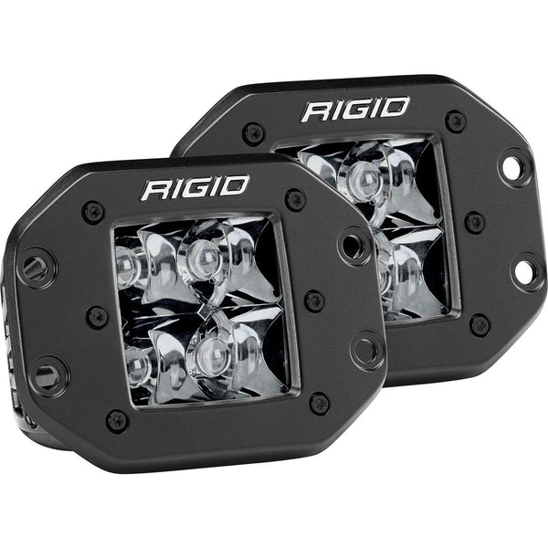 Rigid 212213BLK D-Series PRO Spot Midnight Flush Mount Pair - BumperStock