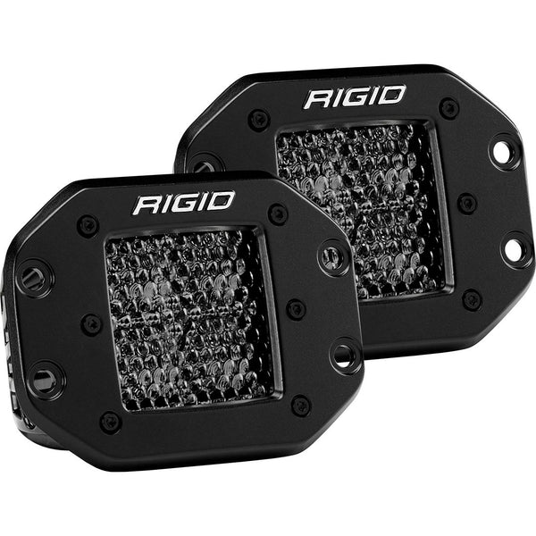 Rigid 212513BLK D-Series PRO Spot Diffused Midnight Flush Mount Pair - BumperStock