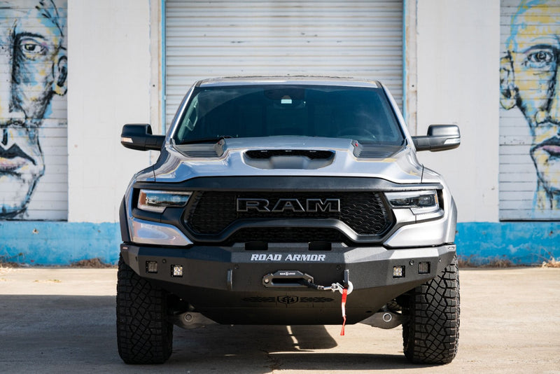 Road Armor Stealth 2021-2023 Ram TRX 4211F0B Base Winch Front Bumper - BumperStock