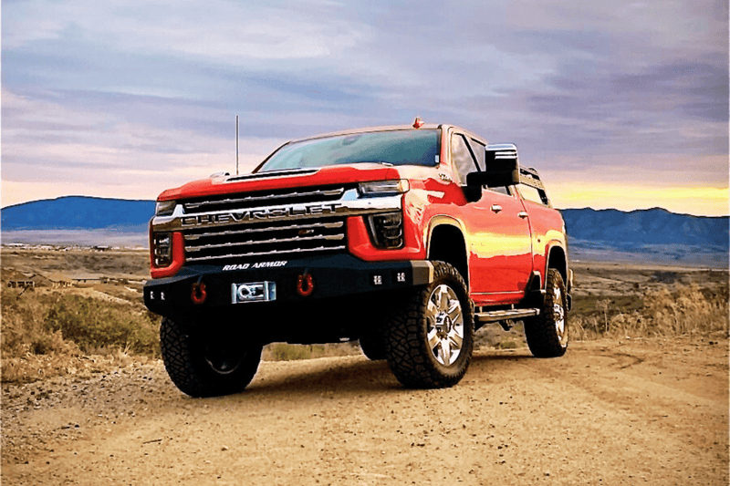 Road Armor Stealth 3202F0B 2020-2023 Chevy Silverado 2500/3500 HD Winch Front Bumper with Square Light Cutouts - BumperStock