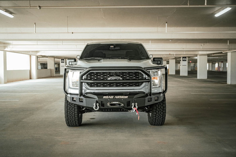 Road Armor Stealth 6211F5B 2021-2023 Ford F150 Front Winch Bumper with Lonestar Guard - BumperStock