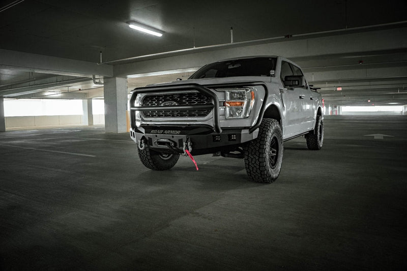 Road Armor Stealth 6211F5B 2021-2023 Ford F150 Front Winch Bumper with Lonestar Guard - BumperStock