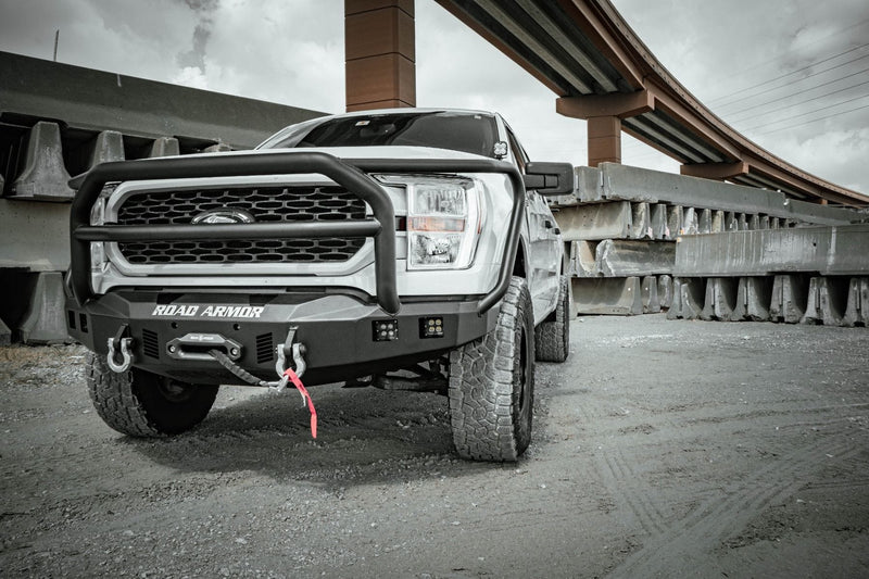 Road Armor Stealth 6211F5B 2021-2023 Ford F150 Front Winch Bumper with Lonestar Guard - BumperStock