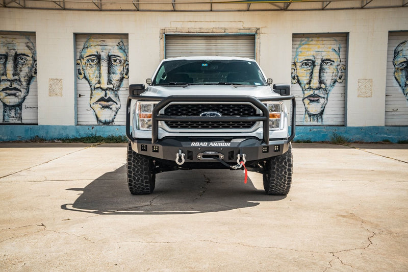 Road Armor Stealth 6211F5B 2021-2023 Ford F150 Front Winch Bumper with Lonestar Guard - BumperStock