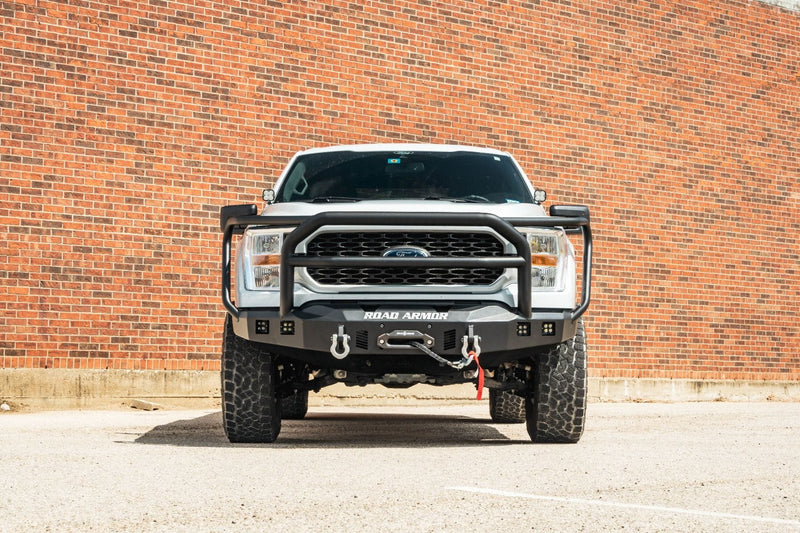 Road Armor Stealth 6211F5B 2021-2023 Ford F150 Front Winch Bumper with Lonestar Guard - BumperStock