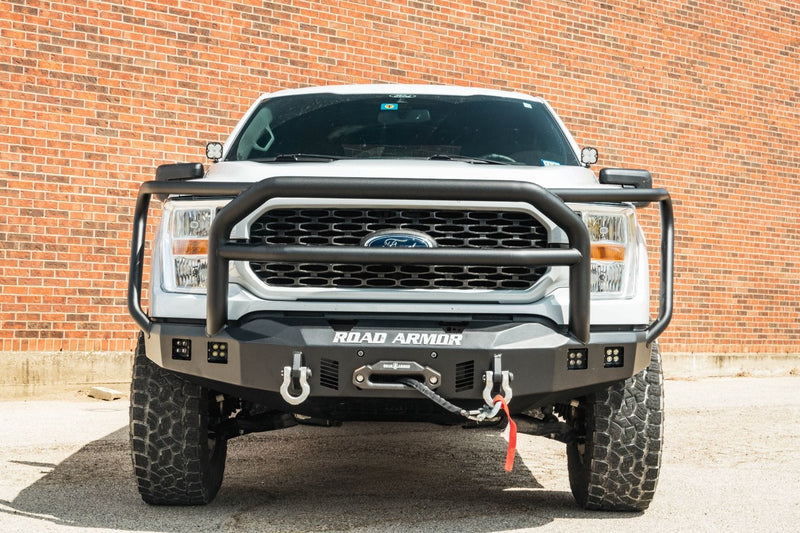 Road Armor Stealth 6211F5B 2021-2023 Ford F150 Front Winch Bumper with Lonestar Guard - BumperStock