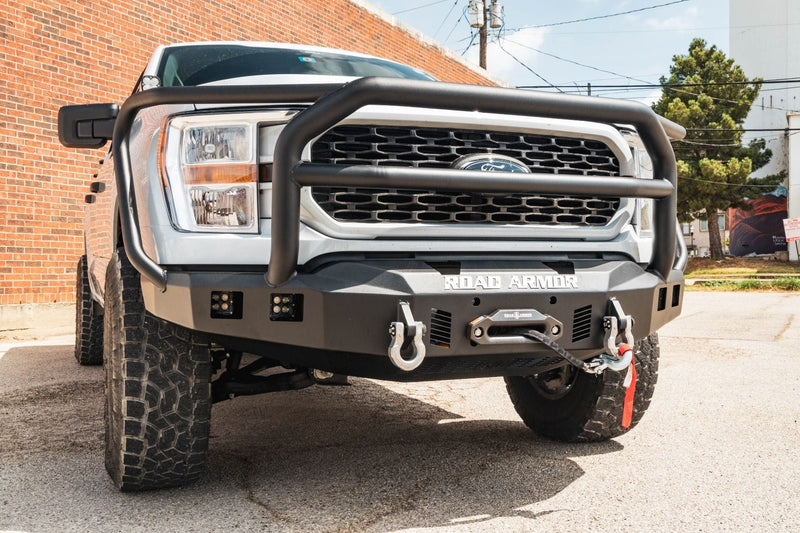 Road Armor Stealth 6211F5B 2021-2023 Ford F150 Front Winch Bumper with Lonestar Guard - BumperStock