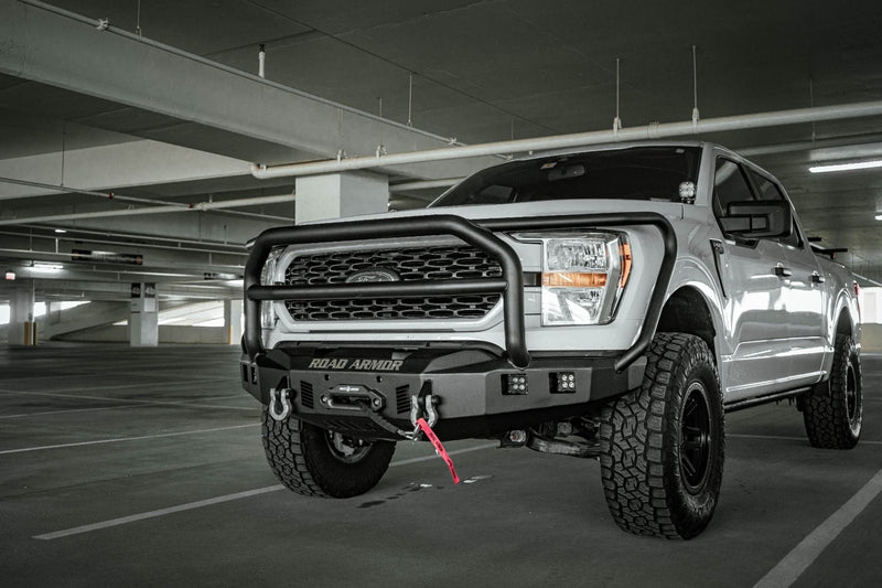 Road Armor Stealth 6211F5B 2021-2023 Ford F150 Front Winch Bumper with Lonestar Guard - BumperStock