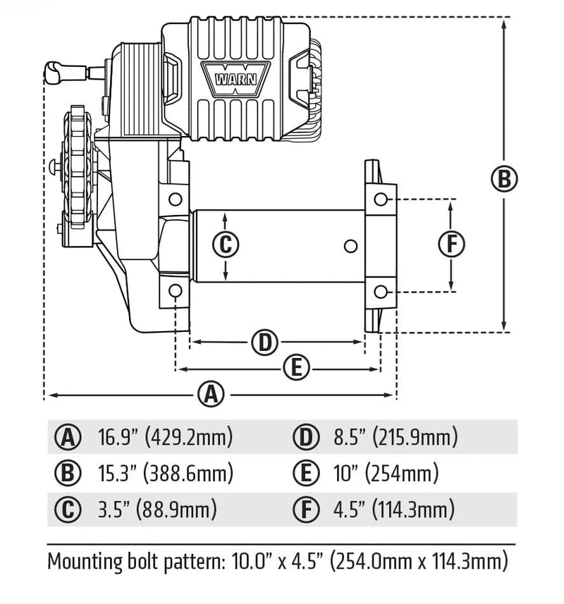 WARN 106175 M8274-S 10k Synthetic Winch - BumperStock