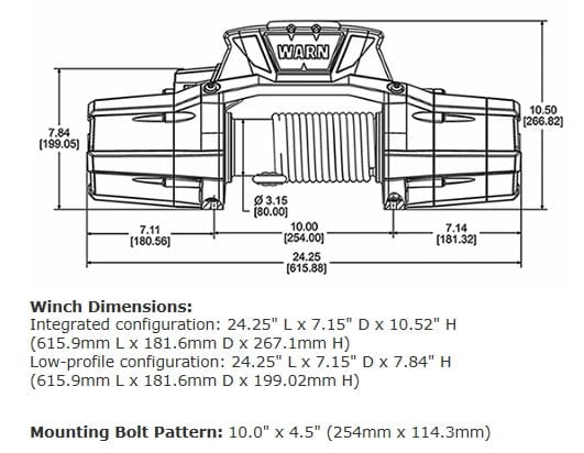 WARN 92810 ZEON Platinum 10K Winch - BumperStock