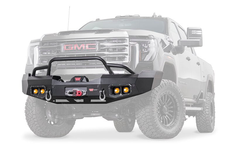 WARN Ascent 110945 2024-2025 GMC Sierra 2500 HD Front Winch Bumper Pre-Runner Guard - BumperStock