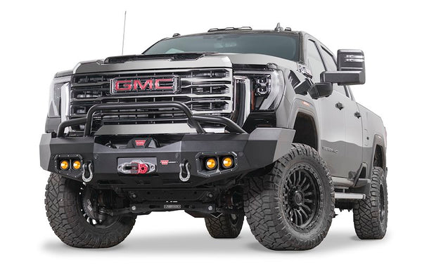 WARN Ascent 110945 2024-2025 GMC Sierra 2500 HD Front Winch Bumper Pre-Runner Guard - BumperStock