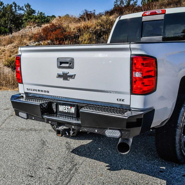 Westin 58-341155 Chevy Silverado 2500/3500 HD 2015-2019 HDX Bandit Rear Bumper Black Finish - BumperStock