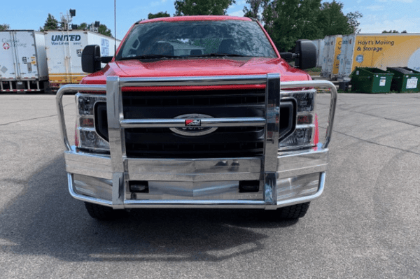 Ali Arc Aluminum Ford F450/F550 Superduty 2017-2022 Front Bumper With Rake FDR279C2 (Adaptive Cruise Control Cutouts) - LED Light Cutouts-BumperStock