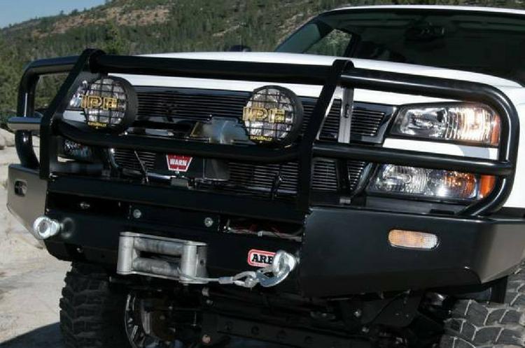 ARB 3462020 Chevy Silverado 1500 2003-2006 Deluxe Front Bumper Winch Ready with Grille Guard, Black Powder Coat Finish-BumperStock