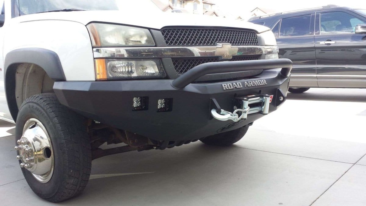 Road Armor 370R4B 2003-2007 Chevy Silverado 2500/3500 Stealth Front Winch Bumper Pre-Runner Guard-BumperStock