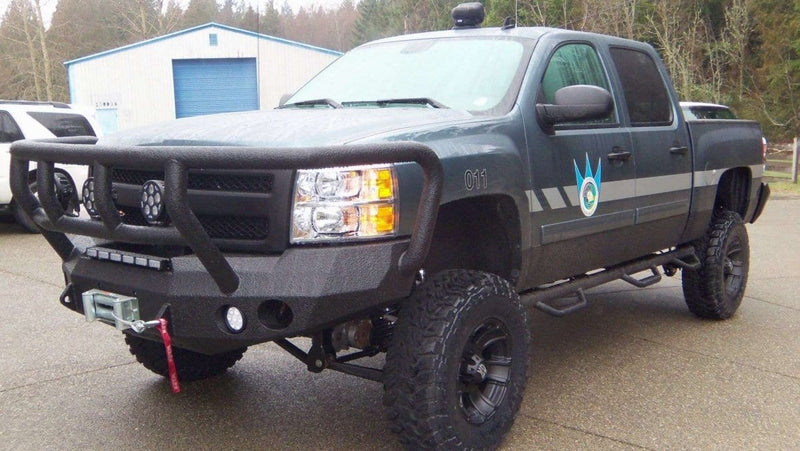 Road Armor 37202B 2008-2010 Chevy Silverado 2500/3500 Stealth Front Winch Bumper Titan II Guard-BumperStock