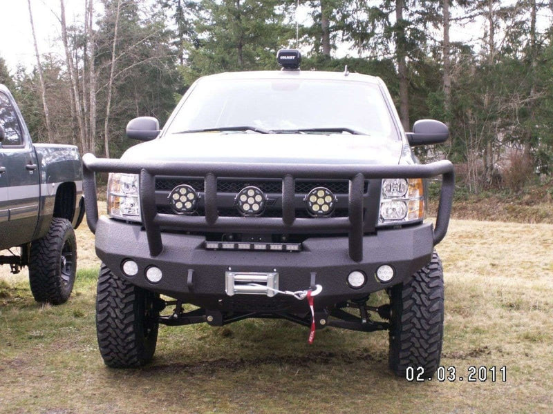 Road Armor 37202B 2008-2010 Chevy Silverado 2500/3500 Stealth Front Winch Bumper Titan II Guard-BumperStock