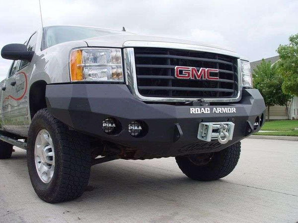 Road Armor 37400B 2008-2010 GMC Sierra 2500/3500 Stealth Front Winch Bumper Base Guard-BumperStock