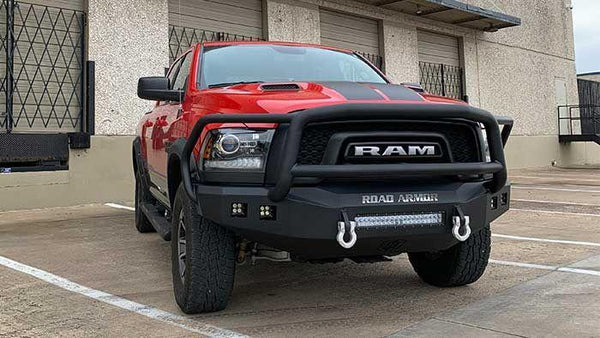 Road Armor 4151F5B-NW 2015-2018 Ram Rebel 1500 Stealth Front Non-Winch Bumper Lonestar Guard - BumperStock