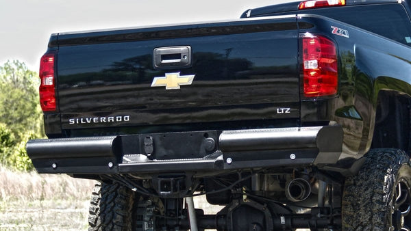 Fab Fours CH14-U3050-1 2015-2019 Chevy Silverado 2500/3500 HD Black Steel Elite Rear Bumper-BumperStock