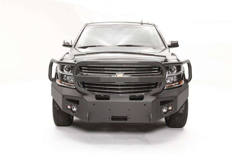 Fab Fours CS15-F3550-1 Chevy Suburban 2015-2020 Premium Front Bumper Sensor Winch Ready Full Guard-BumperStock