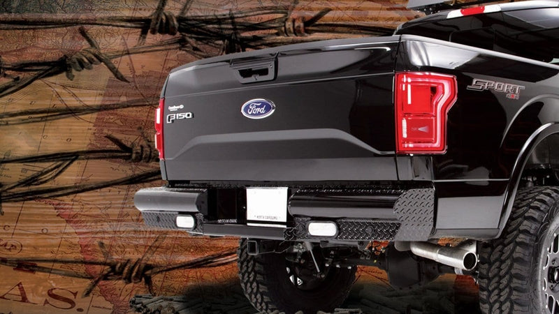 Fab Fours FF15-T3250-1 Ford F150 2015-2020 Black Steel Rear Bumper-BumperStock