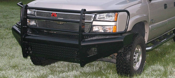 Fab Fours CH05-S1360-1 Chevy Silverado 2500/3500 HD 2003-2007 Black Steel Front Bumper Full Guard - BumperStock