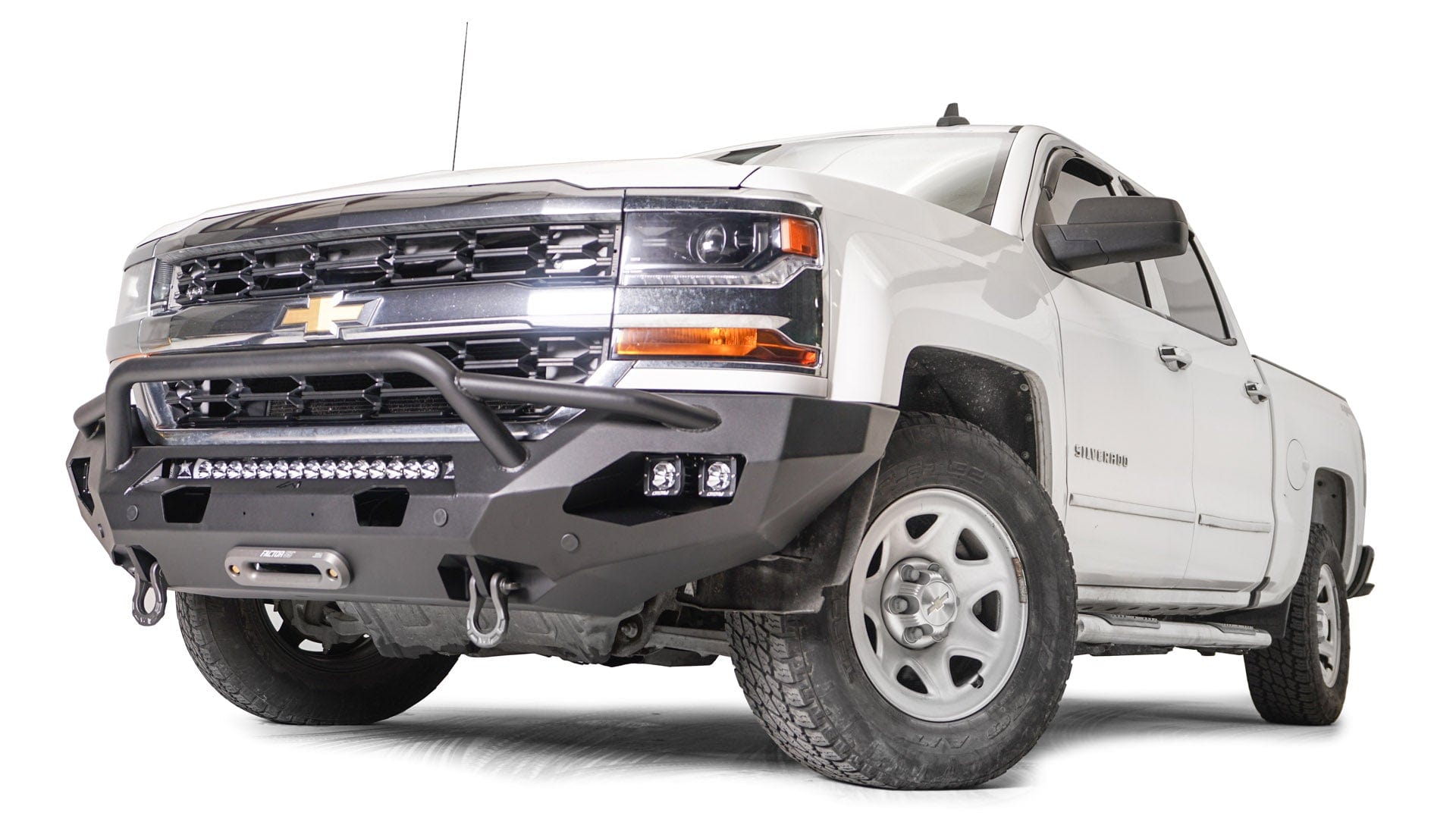 Fab Fours CS16-X4852-1 Chevy Silverado 1500 2016-2018 Matrix Front Bumper Winch Ready Pre-Runner Guard - BumperStock