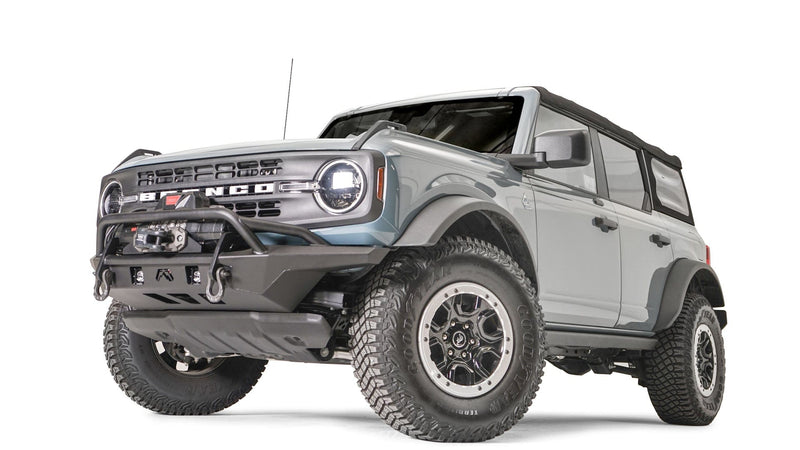 Fab Fours FB21-B5252-1 Ford Bronco 2021 Stubby Front Winch Bumper Pre-Runner Guard - BumperStock