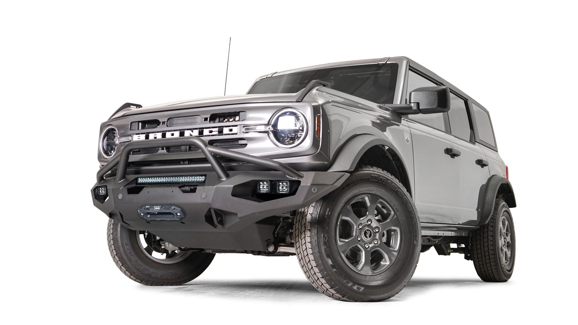 Fab Fours FB21-X5252-1 Ford Bronco 2021-2022 Matrix Front Winch Bumper Pre-Runner Guard - BumperStock