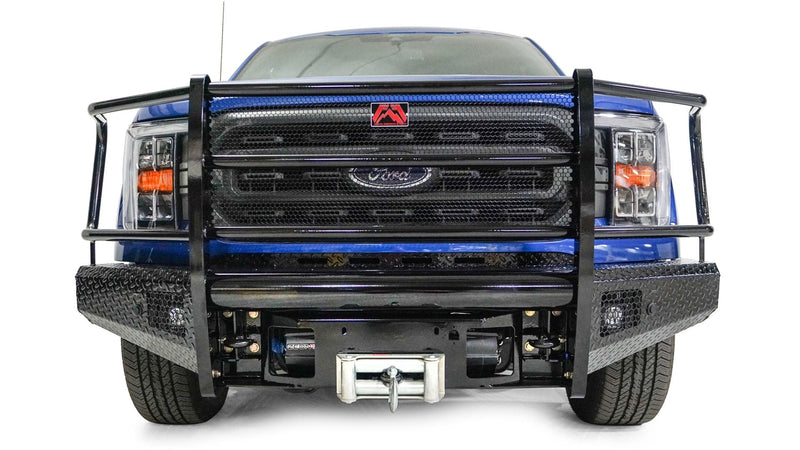 Fab Fours FF21-K5060-1 Ford F150 2021 Black Steel Front Bumper Full Guard - BumperStock