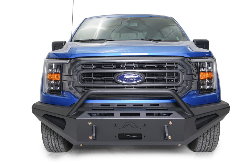 Fab Fours FF21-RS5162-1 Ford F150 2021 Red Steel Winch Front Bumper Pre-Runner Guard - BumperStock