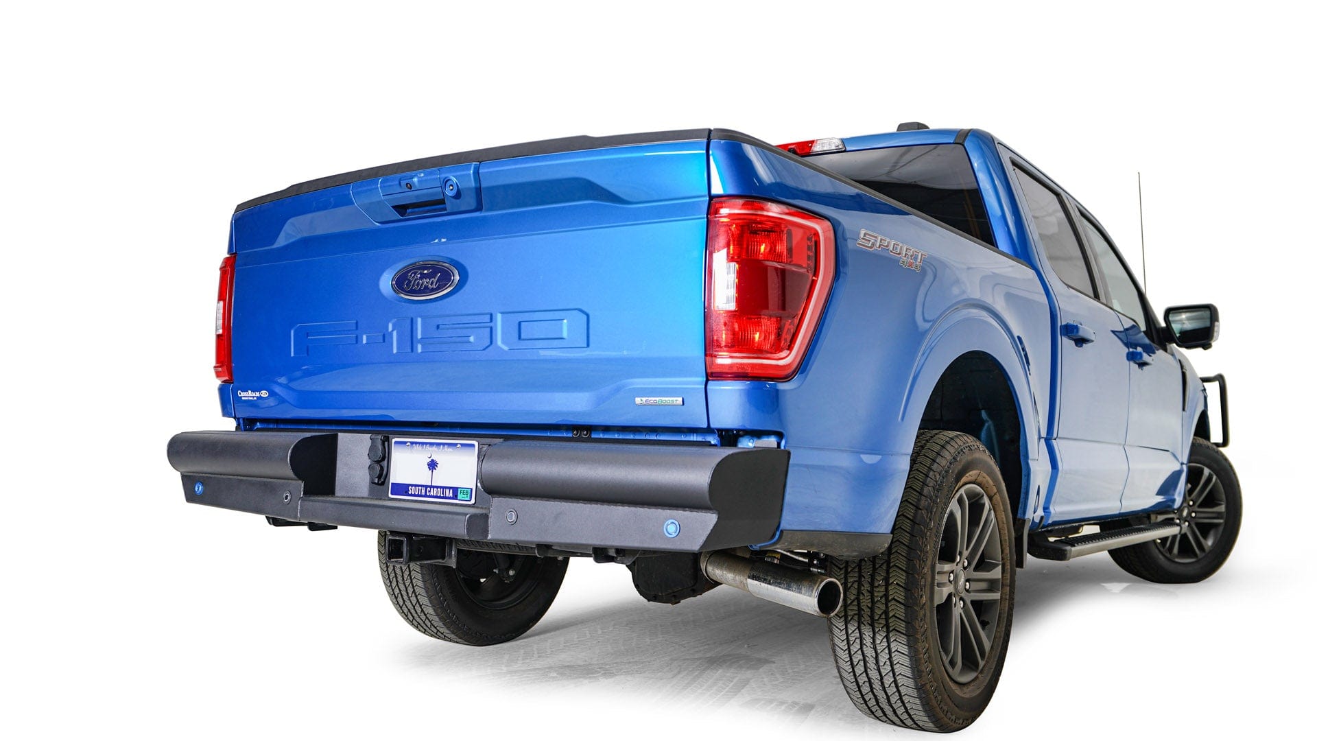 Fab Fours FF21-U5050-1 Ford F150 2021 Black Steel Elite Rear Bumper - BumperStock