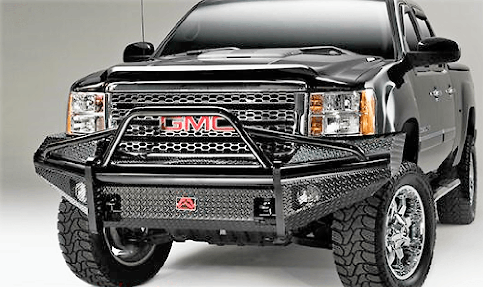 Fab Fours GM11-S2862-1 GMC Sierra 2500/3500 HD 2011-2014 Black Steel Front Bumper Pre-Runner Guard-BumperStock