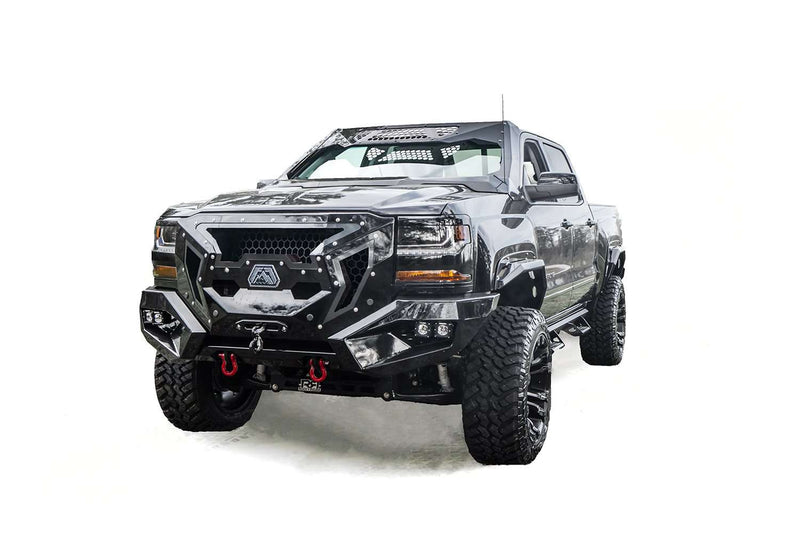 Fab Fours GR3800-1 Chevy Silverado 1500 2016-2018 Grumper Front Bumper-BumperStock