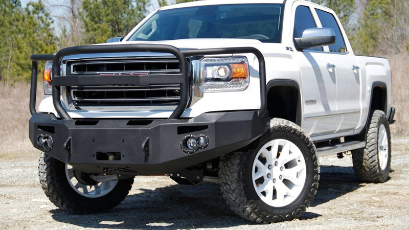 Fab Fours GS14-H3150-1 GMC Sierra 1500 2014-2015 Premium Front Bumper Winch Ready Full Guard Non-Sensor-BumperStock