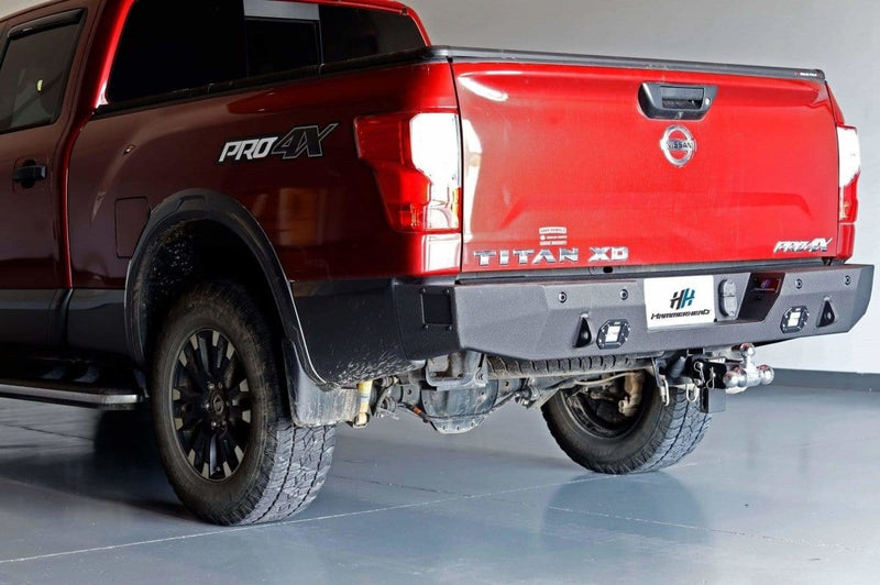 Hammerhead 600-56-0908 Nissan Titan XD 2016-2019 Rear Bumper with Sensors - BumperStock